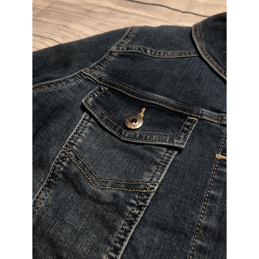 Wrangler Authentics Women’s Denim Jacket Long Sleeve Button Up Small Blue R6 - Picture 3 of 12